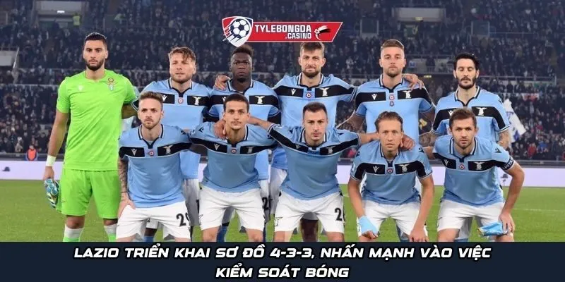 Lazio triển khai sơ đồ 4-3-3, nhấn mạnh vào việc kiểm soát bóng